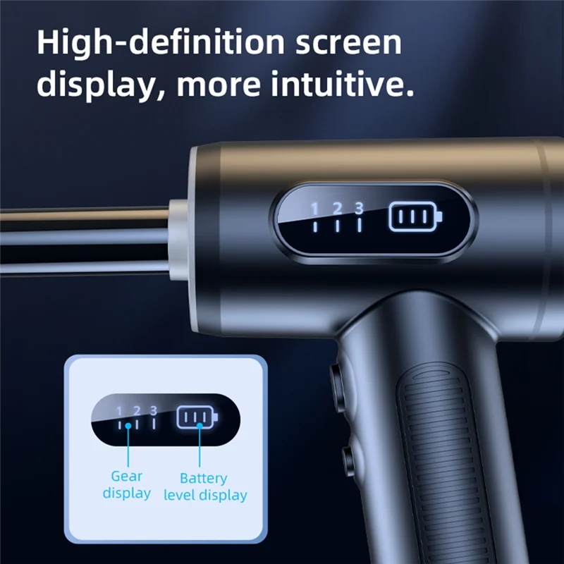 Air Duster Vacuum Cleaner 50000RPM 3 Gear Cordless Handheld Cleaner For Car Home Computer, Blow Vacuum 2 In 1 Easy To Use