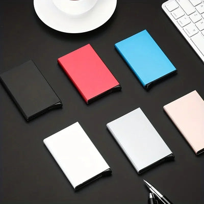 Sleek aluminum pop-up wallet in various colors for men and women