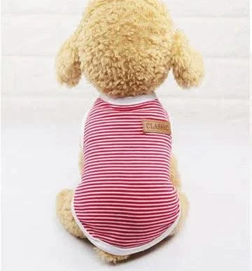 Summer Pet Dog Clothes Cotton Striped Vest t shirt Dog Clothing for Dogs Puppy Outfit shirt Small Pet chihuahua Clothes 25S2