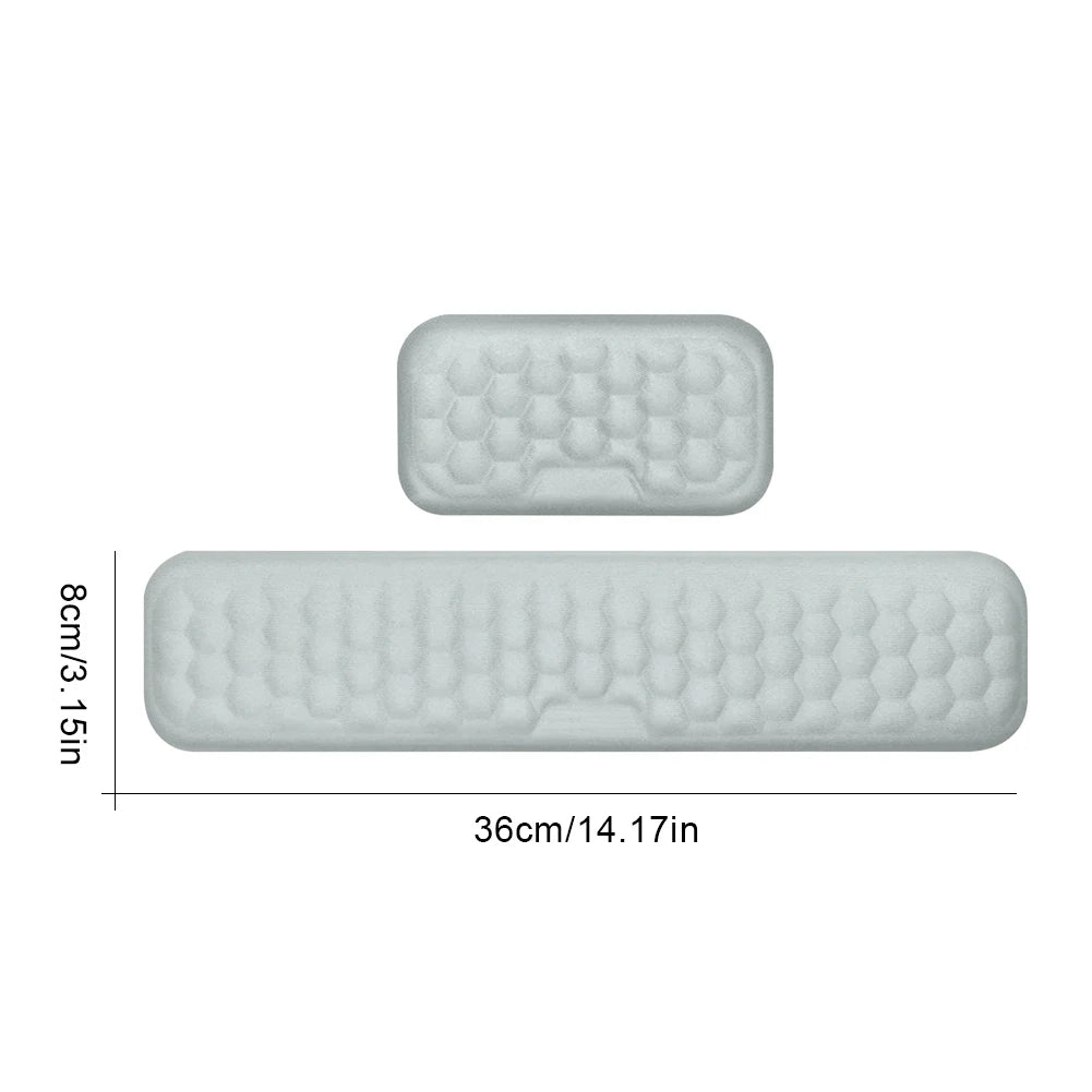 2Pcs L-Shaped Keyboard Mouse Pad Memory Foam Elbow Pillow Ergonomic Desk Edge Cushion Keyboard Wrist Rest Pad for Gaming Office