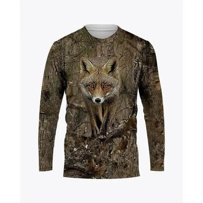 Men's Long Sleeve T-shirt 3D Camouflage Printed T-shirts Hunting Animals T Shirts Casual Tshirt Ropa hombre Tops Tshirt Outdoors