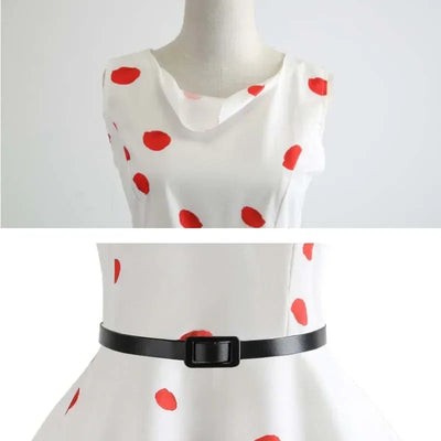 Summer Dress  Women Sleeveless Floral Print Vintage Retro 50s 60s Robe Swing Pinup Vestidos Tunic