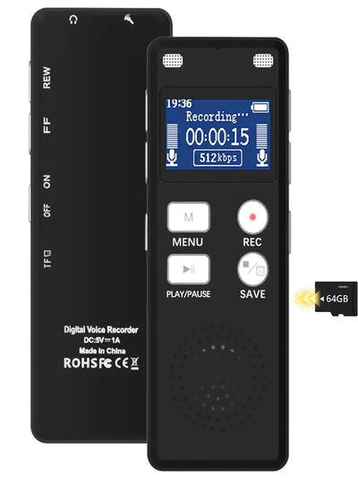 Digital Recorder, Voice-Activated Recorder for Podium Conferencing - Recorder with Player, Recording Equipment, Mp3 Player, Password, Variable Speed