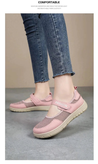 Women's Plus Size Wide Width Sandals Soft Sole Comfortable Mom Shoes Breathable Fabric Spring No Slip Chubby Feet Casual Walking