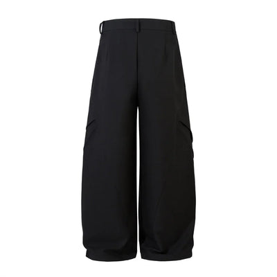 Spliced Wide Leg Pants Mens Solid Color Spring Summer Casual Streetwear Loose Wide Leg Trousers Men