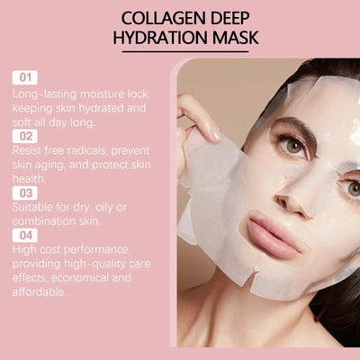 Collagen Face Mask Anti Aging Firming Moisturizing Refreshing Shrink Pore Brightening Overnight Mask Hyaluronic Acid Facial Mask
