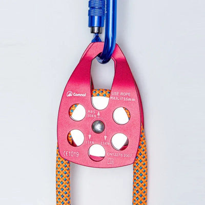 30KN Climbing Rope Pulley Certificated Climbing Rescuing Mountaineering Rigging Swing Sheave Rescue Work at Heights Pulley