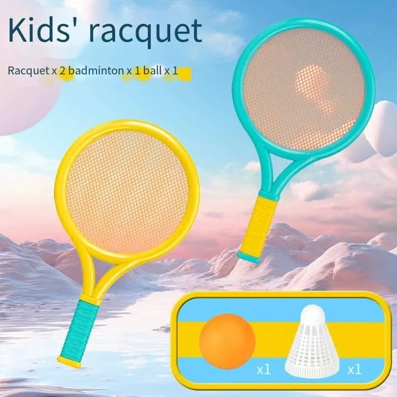 Children's badminton tennis racket exercise reaction ability beginners family outdoor beach tennis kindergarten baby parent-chil