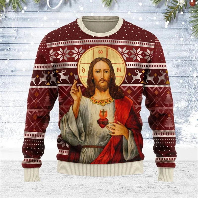 Men Women ugly christmas Sweatshirt Jesus Sweater 3D Printed the Orthodox graphic Sweaters Tops new unisex clothing dropshipping