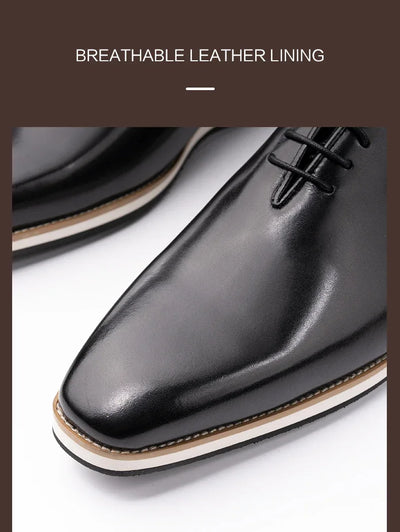 Modern Leather Men's Shoes Office Business Formal Suit Footwear High Quality Oxford Lace Up Handmade Brogue Shoes EVA Outsole