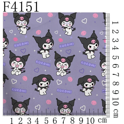Cartoon Kuromi printed polyester cotton Fabric Clothes Patchwork Quilting DIY pet cloth bag fabric F4158