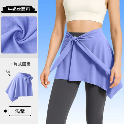 Women's Layered Skirt Wrap Dance Cover Up High Waist Anti-Peek Sports Leisure Cover Butt Skirt Premium Quality