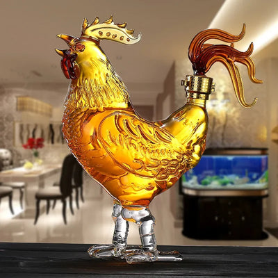 750ml Rooster Design Liquor Decanters Glass Novelty Multipurpose Use for Liquor Bourbon Decoration Whisky Entertaining Drinkware