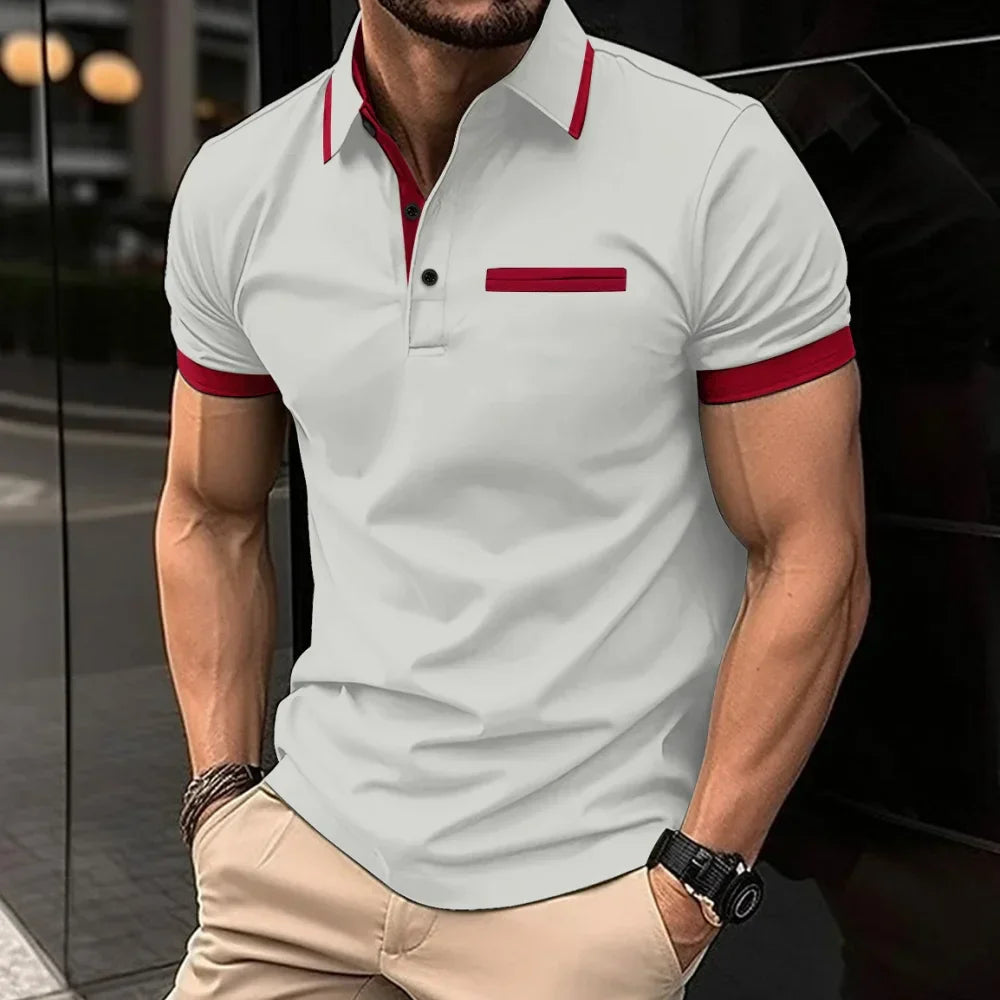 Solid Coloured Printed Polo Men's Clothing Simple 3D Print T-shirts for Men Breathable Men's Short Sleeve Polo Casual Loose Tops