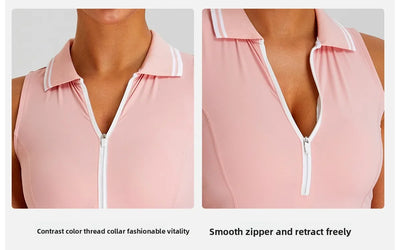 Women's Collar Sports Dress for Outdoor Golf Tennis Fitness Running Speed Dry Badminton - Quick-Drying Comfortable Active Wear