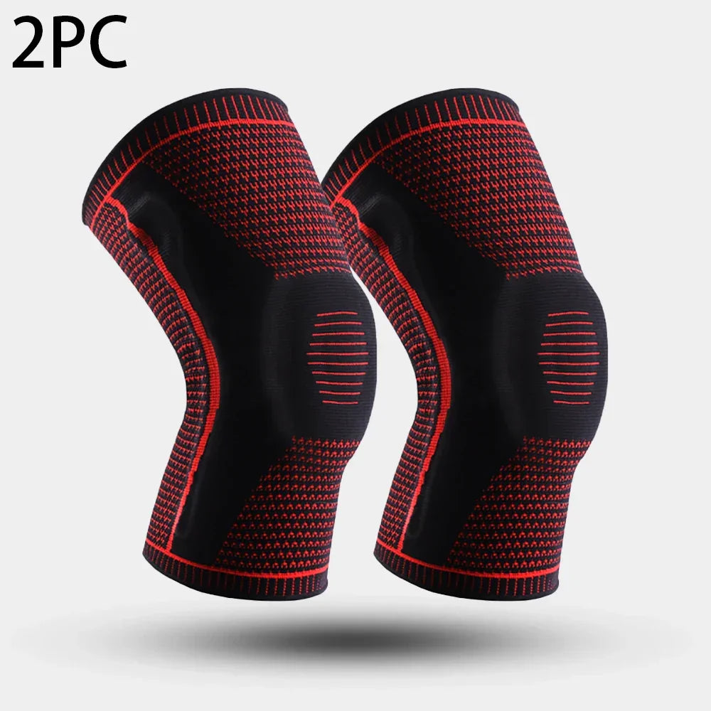 1/2 PC Knee Pads Strap Patella Medial Support Meniscus Silicone Compression Protection Sport Knee Braces Basketball Running Prot