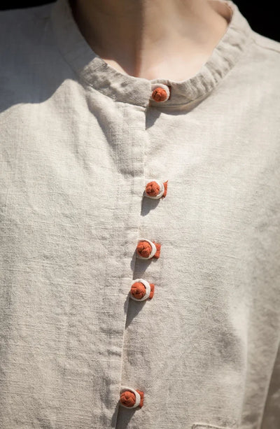 Women's Literary Vintage Ramie Linen Tops