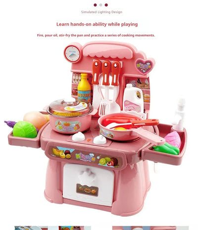 Simulated Kitchen Toys Kitchenware Lighting and Sounds Cooking Game Set Children Fun Educational Toy Educational Toys Boys Girls