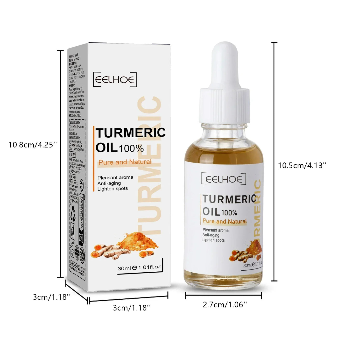Turmeric Face Serum Diffuser Hydrating Face Repair Melanin Brighten Dark Spot Corrector Moisturizing Essential Oil Skin Care