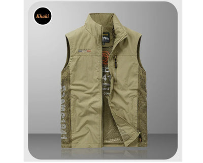Summer Men's Work Vest Leisure outdoor Men Breathable Mesh Sports Waistcoat Man Photography Fishing Sleeveless Jackets Clothing