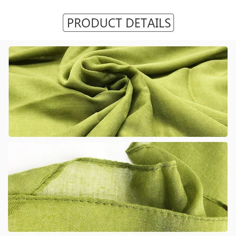 New Cotton Linen Scarf For Women Girls Students Autumn Classic Solid Color Scarves Retro Soft Foulard Viscose Female Wrap Shawls