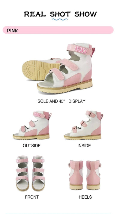 Boys Children Orthopedic Shoes For Kids Summer Sandals Toddler Leather Varus Clubfoot Footwear 2-8Year