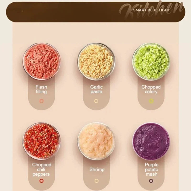 Powerful Electric Food Blender Garlic Meat Chilli Grinder Machine Wireless Mini Baby Food Processor