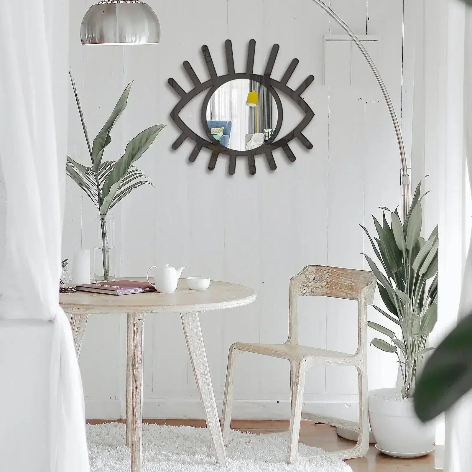 Eye wall mirror decor boho artistic shaped bathroom entryway mounted