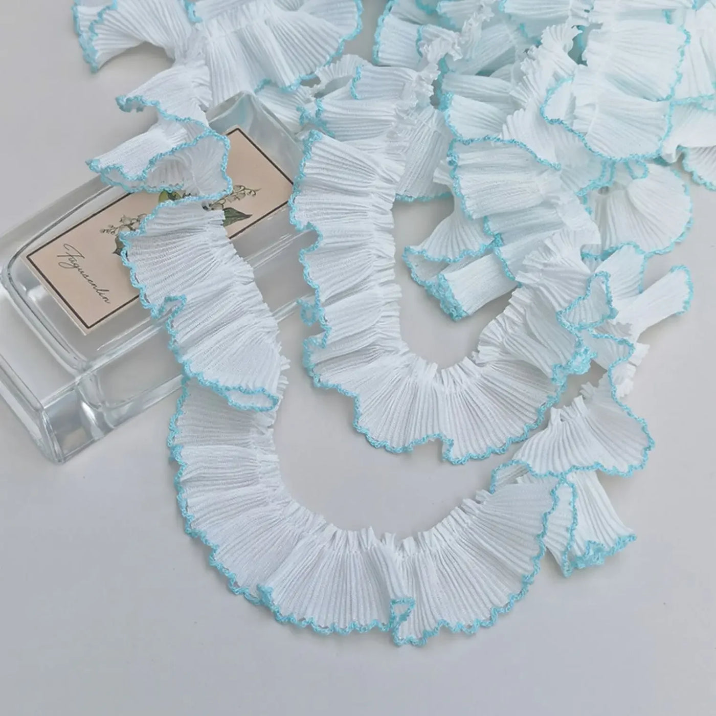 4M/lot 3cm Wine red/pink/Beige Chiffon Pleated Lace Dog Tooth Ruffle Lace Trimming for Dress Pet Cloth Home Decoration X1496