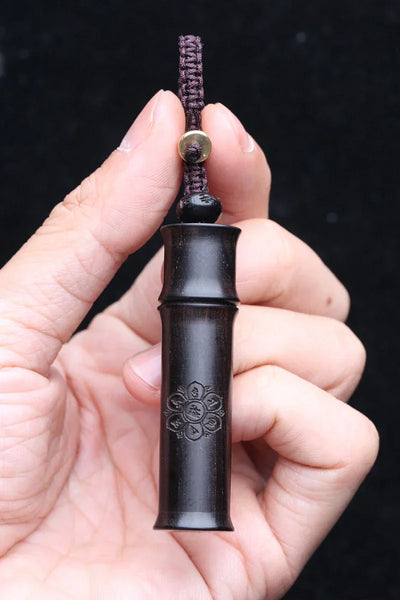 Handmade Original Tibetan Buddhism Ebony Keychain Handmade Retro Wooden Keychain