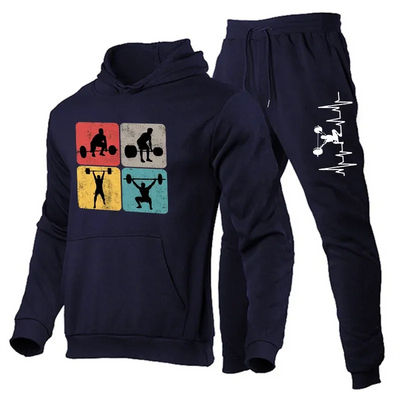 Men's Sportswear Sportswear Jogging Suit Hooded Sportswear Suit Clothing Hoodie + Fitness Pants Sportswear