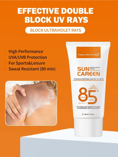 Mild sunscreen, broad-spectrum SPF moisturizing formula, lightweight sunscreen, vegetarian, suitable for facial and body skincar