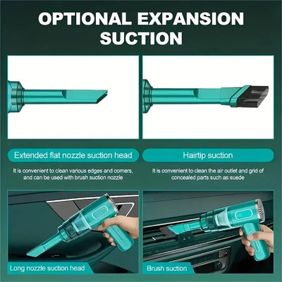 Portable Wireless Car Vacuum Cleaner with Strong Suction USB Rechargeable Mini Vacuum for Car Home Office Compact Spaces