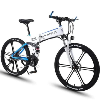 AKEZ Snow Electric Bicycle 350W Motor 10AH Battery 26-inch Thin Tire Urban Traffic E-Bike 30KM/H Folding Mountain Electric Bike