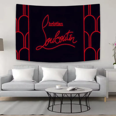 Luxury C-ChristianES L-LouboutinES Logo Tapestry Background Hanging Cloth Bedroom Room Decor Aesthetic Tapestry Wall Party