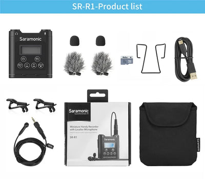 Saramonic SR-R1 Miniature Handy Recorder with Lavalier Microphone for Wedding Videography Interview, Filming and Recording