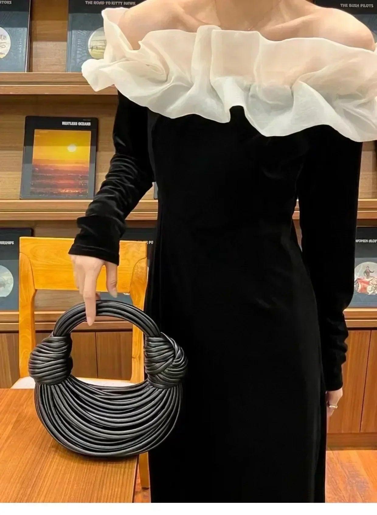 Handbags for women 2025 new in gold luxury designer brand handwoven noodle bags rope knotted pulled hobo silver evening