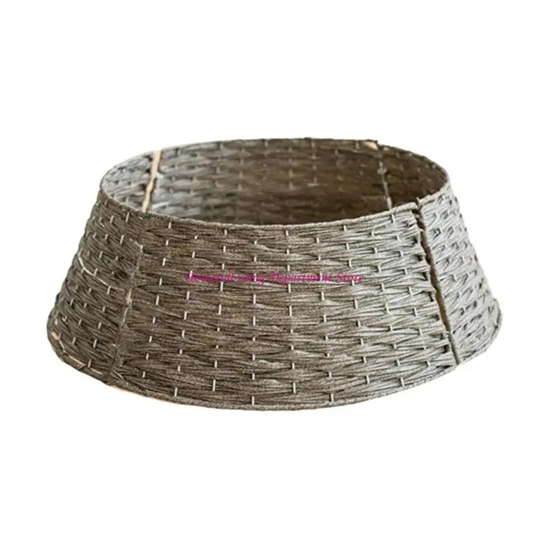 Christmas Tree Skirt Retro Round Basket Xmas Trees Foot Decor Collar for Home Festival Party Background Decoration Gift Supplies