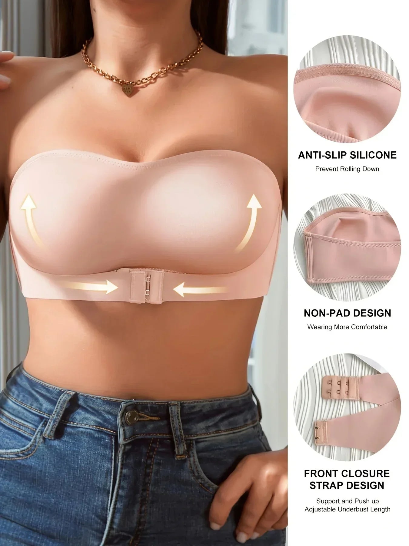 Strapless bras, wire-free and padding-free bras
