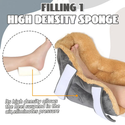 Ehucon Heel Pressure Relief Pillow, Extra Thick Shaggy Foam Protector, Anti-Bedsore Cushion for Bedridden Elderly 1 PCS