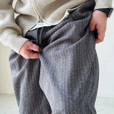 Autumn Winter Streetwear Thin Loose Fit Wide Leg Pants for Men Straight-Leg Casual Pants Youth Trendy Long Trousers
