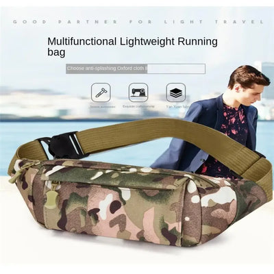 Banana Bag Waterproof Waist Pouch Oxford Cloth Wear Resistant Waist Bags Portable Large Capacity Shoulder Belt Bags Running