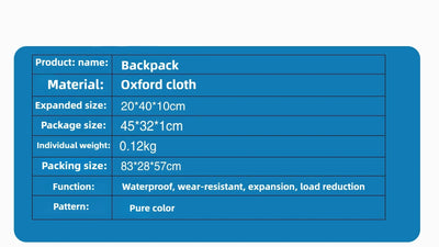 Mountaineering bag large capacity simple all-matching, fashionable, lightweight travel backpack, water splash resistant backpack