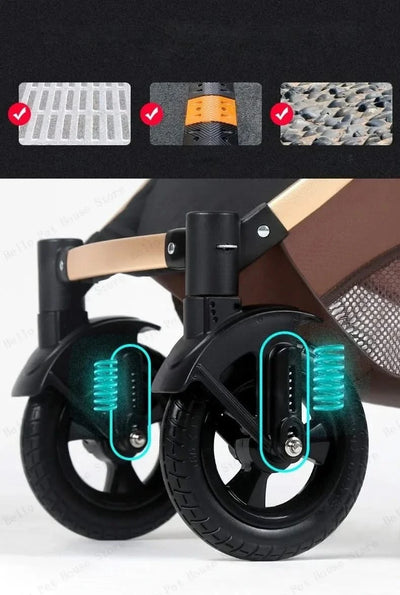 3-in-1 Twin Baby Stroller with Car Seat,portable Foldable Baby Stroller High View Newborn Baby Stroller Can Sit and Lie