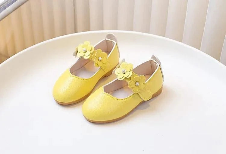 Spring Autumn Little Girls Ballet Shoes Sweet Chic Kids Fashion Princess Leather Shoes Causal Versatile Children's Flats Soft
