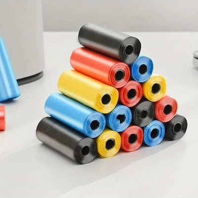 1200pcs Random Color Cartoon Paw Graphic Dog Poop Bags Pet Poop Bags Leak-Proof Dog Waste Bags For Pet Supplies