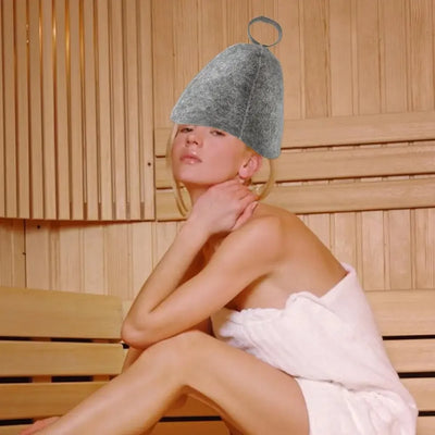 sauna Anti Heat Sauna Hat Thicken Wool Felt Shower Cap Women Men Steam Bath Shower Hair Turban Quickly Towel Drying Towel Hats