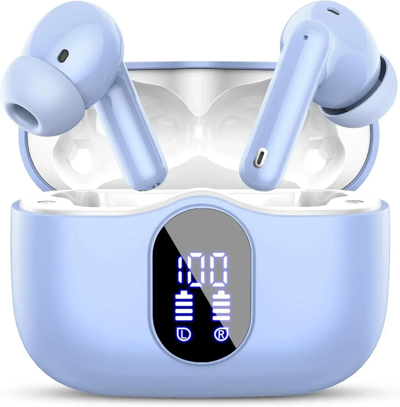 Wireless Earbuds with Bluetooth 5.3, In-Ear Headphones Featuring 4 ENC Mics and 36 Hours of Playtime, LED Display Included.