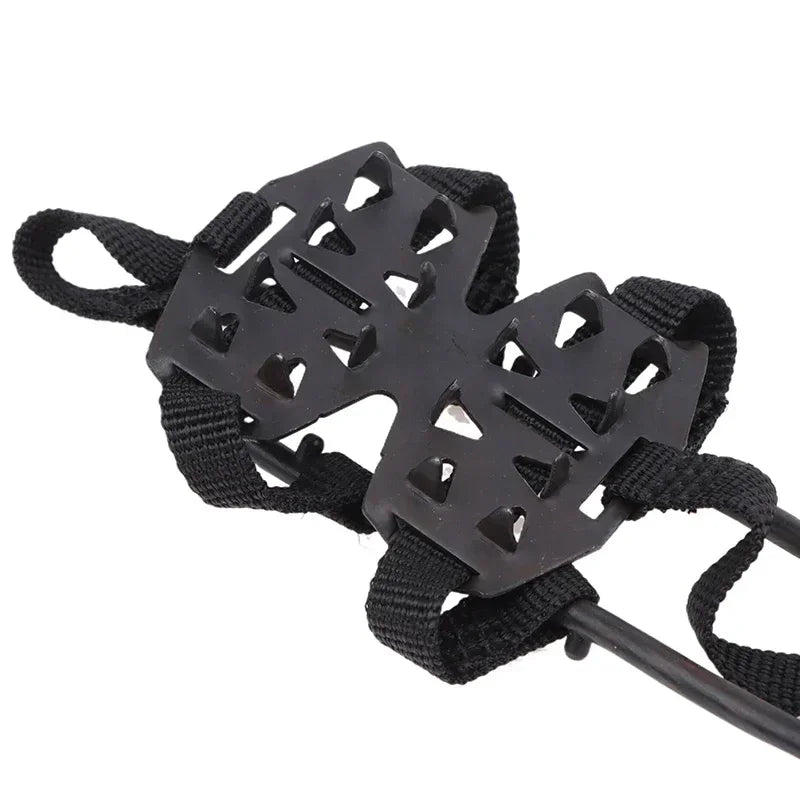 1 Pair M L Crampons Shoes Cover 24 Teeth Anti-Slip Ice Grips Gripper Shoes Boot Hiking Ice Climbing Shoe Spikes Climbing Chain
