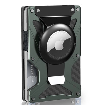 Mag Safe Wallet Money Clip, 2 in 1 Air Tag Holder and Money Clip, [With1 Magnetic Sheets], for Magnetic and Non-Magnetic Phones